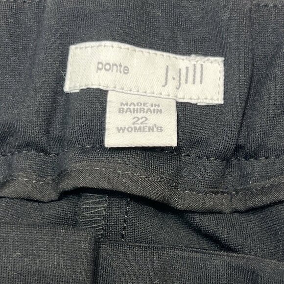 J Jill Womens 22  Black‎ Ponte Wide Leg Cropped Pant Trouser Stretch - Picture 7 of 8